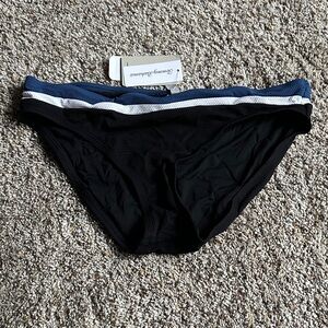 Tommy Bahama Black Bikini Bottoms with Navy & White Waistband